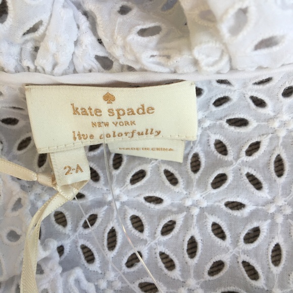 BNWT Kate Spade White Eyelet Top - sz 2A - Picture 8 of 15